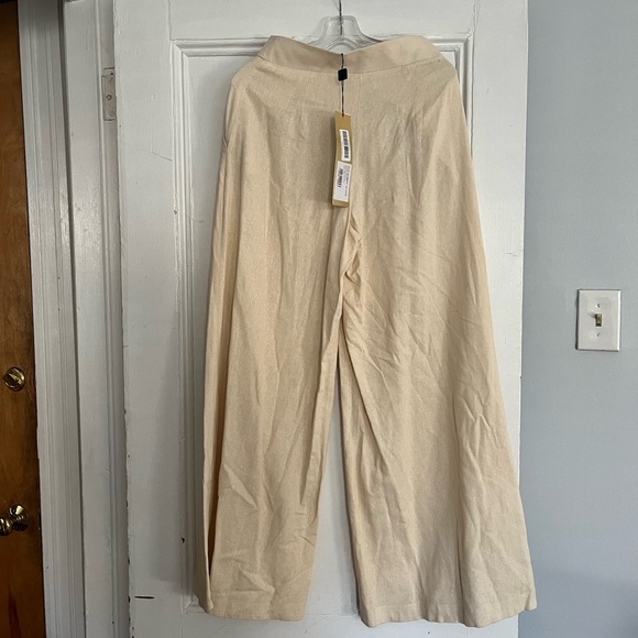 NWT PatBo Wide Leg Linen Pants in Natural - Picture 9 of 9